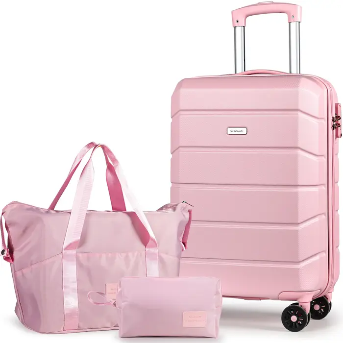 Valise à roulettes rigide pour bagages à main, bagage de cabine léger avec serrure TSA et 4 roues pi