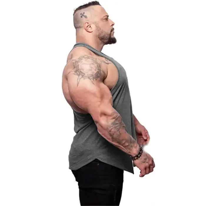 Débardeur homme sportif en coton respirant - T-shirt sans manches fitness musculation running décontracté