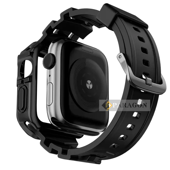 Bracelet en caoutchouc de silicone et étui pour Apple Watch, bande TPU pour iWatch, Ultra Series 9, 