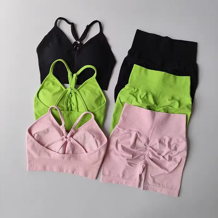 2 pièces ensembles de Yoga femmes taille haute tenues d'entraînement vêtements de sport vêtements de