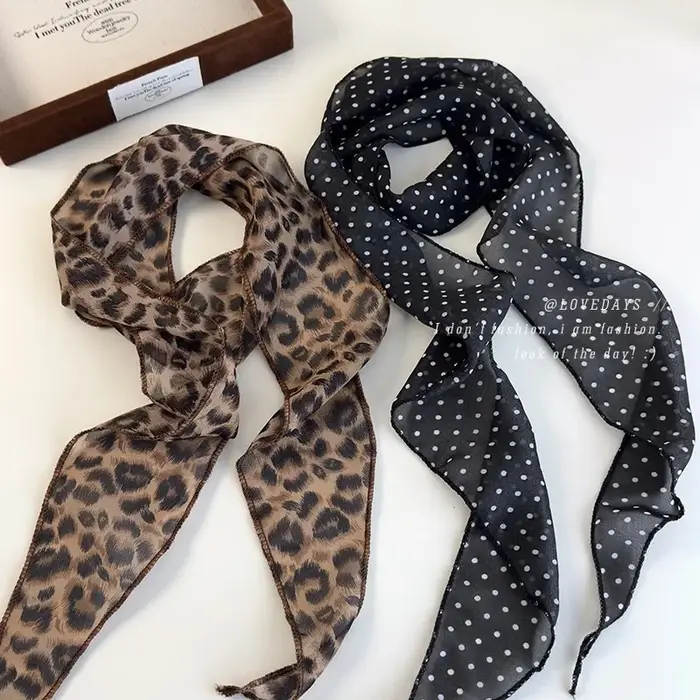 K-Style Animal imprimé à pois écharpe ceinture Boho bandeau de cheveux TikTok viral printemps été Sa