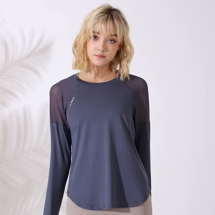 T-shirt de sport à manches longues pour femmes ample respirant de Yoga de course de Gym d'entraîneme