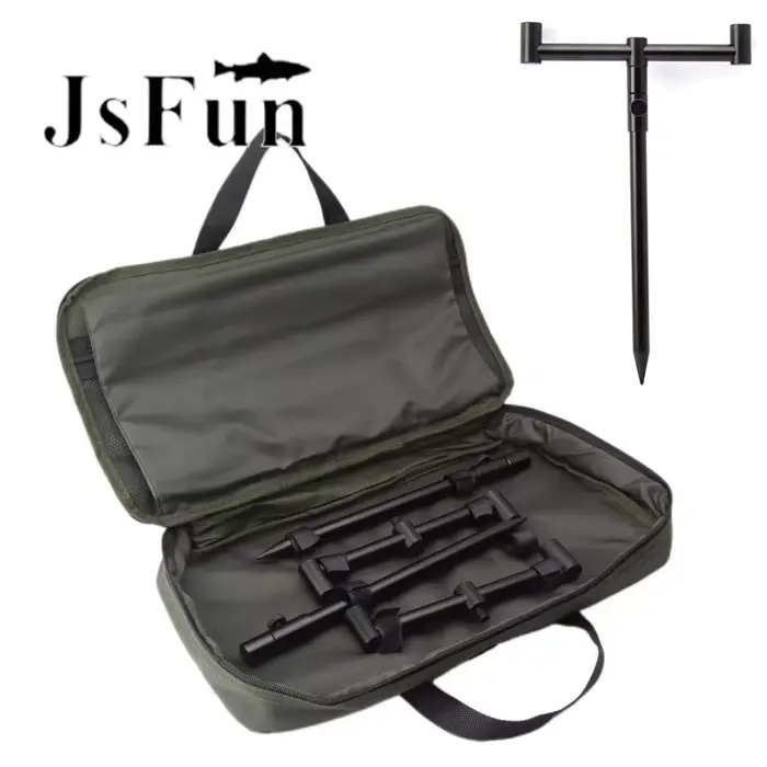 Ensemble matériel de pêche carpe JSFUN Pod avec sac - 2 jeux de bâtons bancaires et porte-cannes - Kit complet