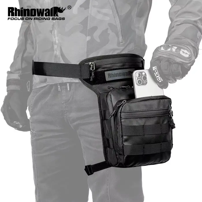 Rhinowalk moto goutte jambe sac cuisse ceinture taille sac multifonction moto tactique voyage cellul
