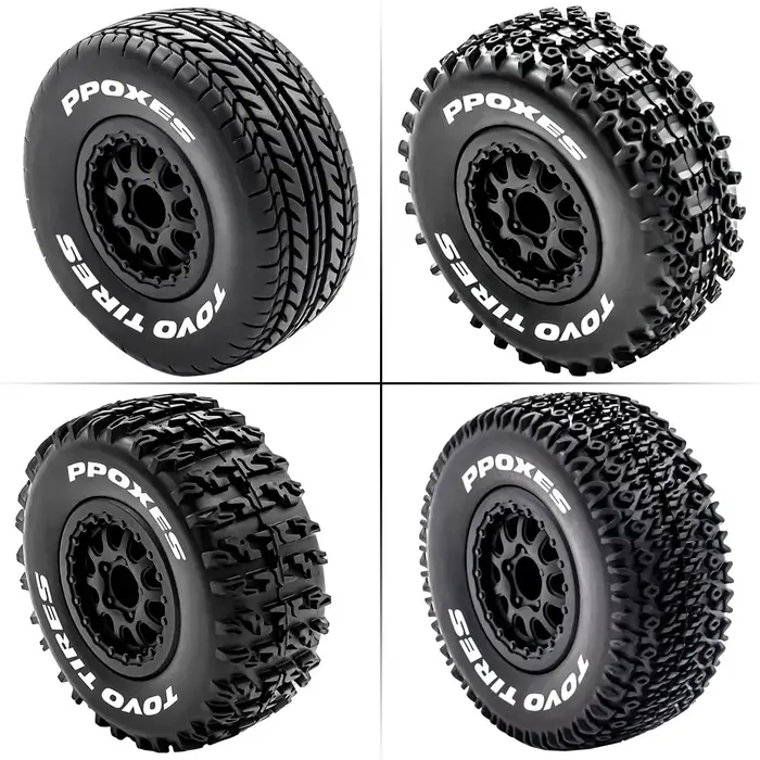 Pneus de camion de parcours court 112mm 1/10, roue hexagonale de 12mm pour voiture Slash Arrma Sento