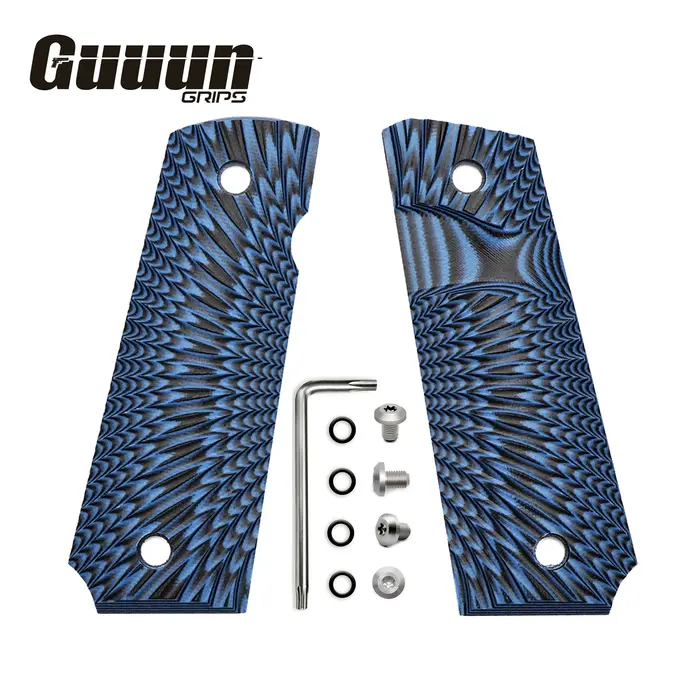 Guuun – G10 pour poignées minces 1911, coupe de sécurité, grande boule, Texture Sunburst