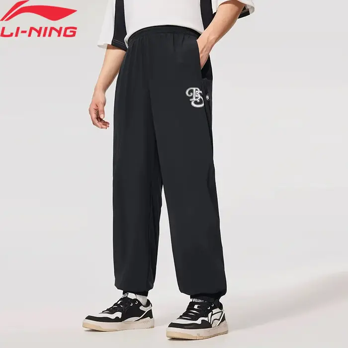 Li-Ning BADFIVE Sweat Pants AT DRY FREEZE pour hommes, coupe ample, confortable, taille réglable, pa