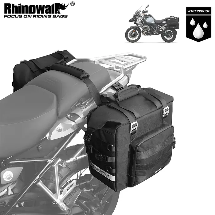 Bal inowalk-Sac Latéral Étanche pour Moto, Sacoche Extensible à Dégagement Rapide, Cube 3D, Moteur, 