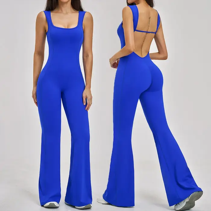 Ensemble de yoga pour femme, combinaison de sport une pièce à dos élégant, tenue de fitness athlétiq