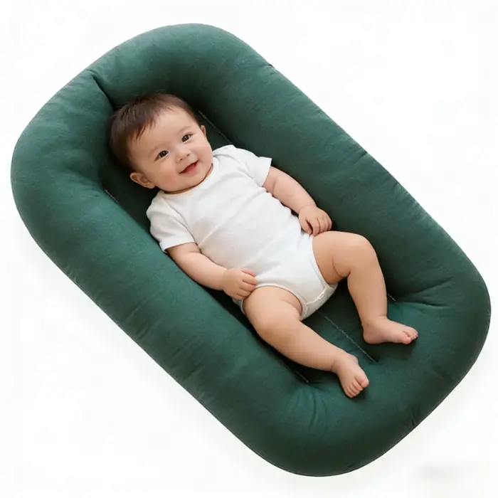 Transat bébé unisexe 0-12 mois en pur coton respirant, lit bébé portable pour la maison et les voyag