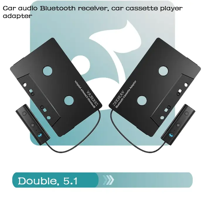 Récepteur Bluetooth audio de voiture avec adaptateur de lecteur, adaptateur de cassette prenant en c