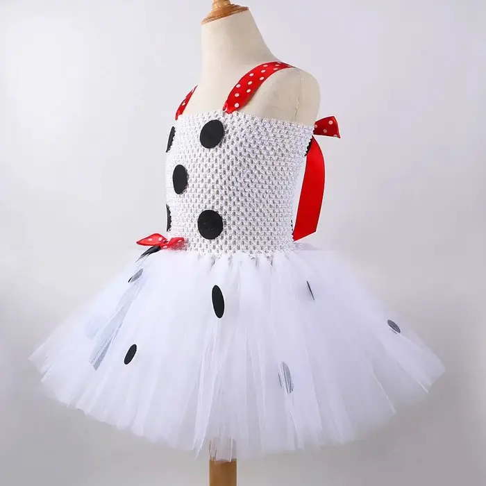 Costumes de chien dalmatien blanc pour bébés filles, robe Tutu de chiot tacheté pour enfants, tenue 