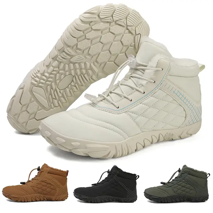 Bottes de randonnée pieds nus d'hiver imperméables minimalistes pour hommes et femmes chaudes