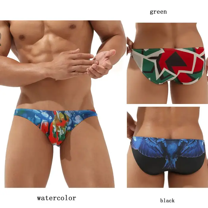 Ensemble trois pièces homme Seobean - Sous-vêtements triangulaires bikini rayures pantalons plage