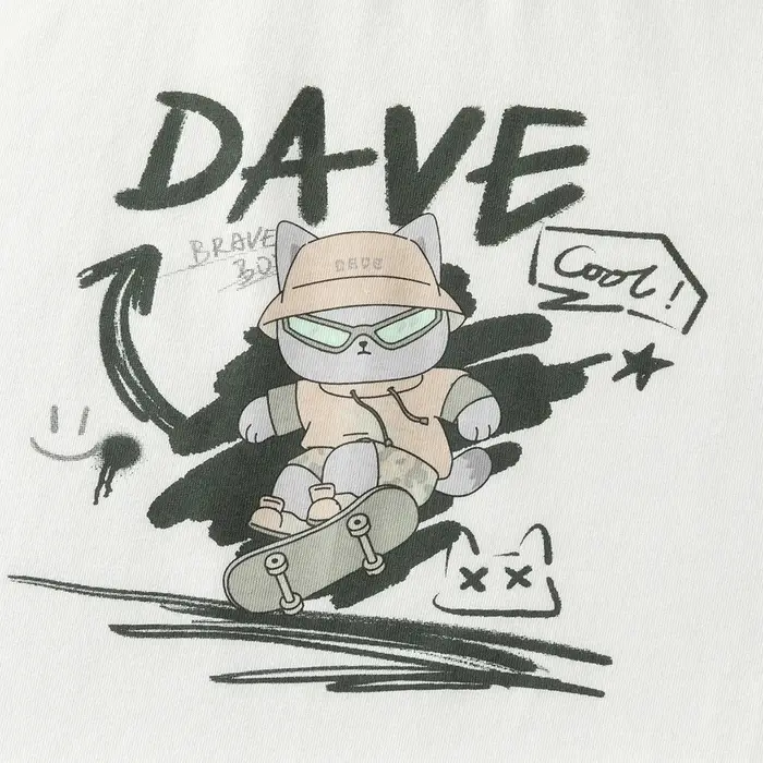 Ensemble short et haut pour enfants Dave Bella – Tenue d'été pour garçons avec imprimé dessin animé,