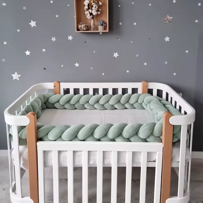 1-4 M bébé lit protecteur infantile berceau oreiller coussin tresse noeud pare-chocs berceau pare-ch