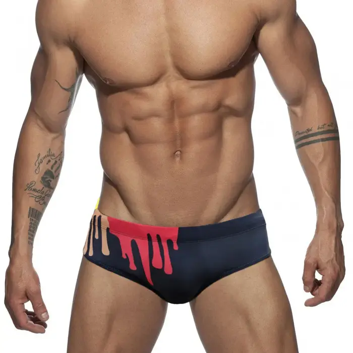 Slip de bain pour hommes, couture tendance, couleur, taille basse, Sexy, cordon de serrage, planche 