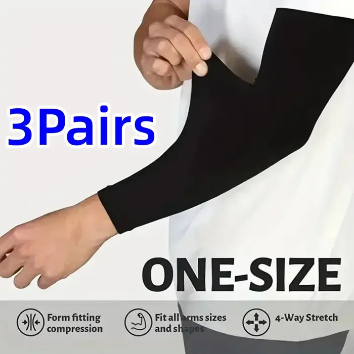 3 paires de manchons de protection solaire UV pour les bras – Protection respirante, utilisables pou