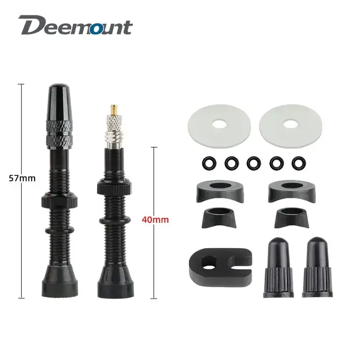 Deemount 2 pièces 40/60/80mm tige de Valve Presta/FV pour pneu Tubeless vtt vélo de route vélo sans 