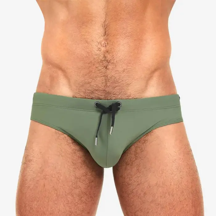 Slip de bain pour hommes, taille basse, couleur unie, maillot de bain de plage, culotte de bain, str