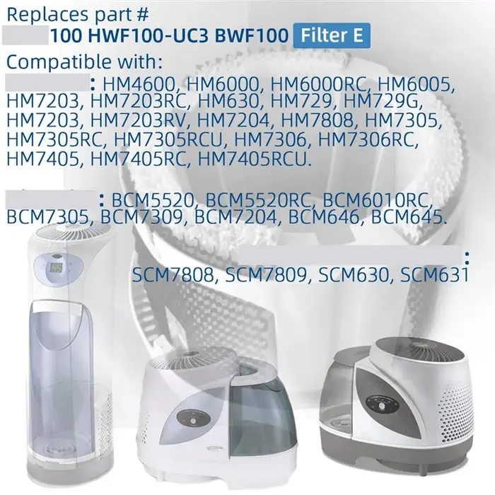 Remplacement du filtre de mèche d'humidificateur HWF100 E pour HWF100-UC3 humidificateurs BWF100-4 p