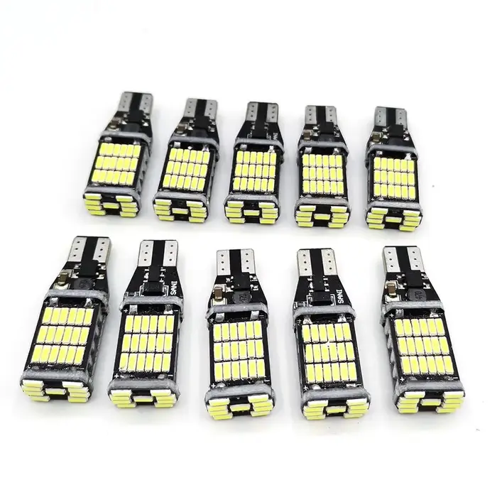 Ampoule LED pour voiture T15 W16W 4014 45SMD W5W, 10 pièces, feu de signalisation LED Super lumineux
