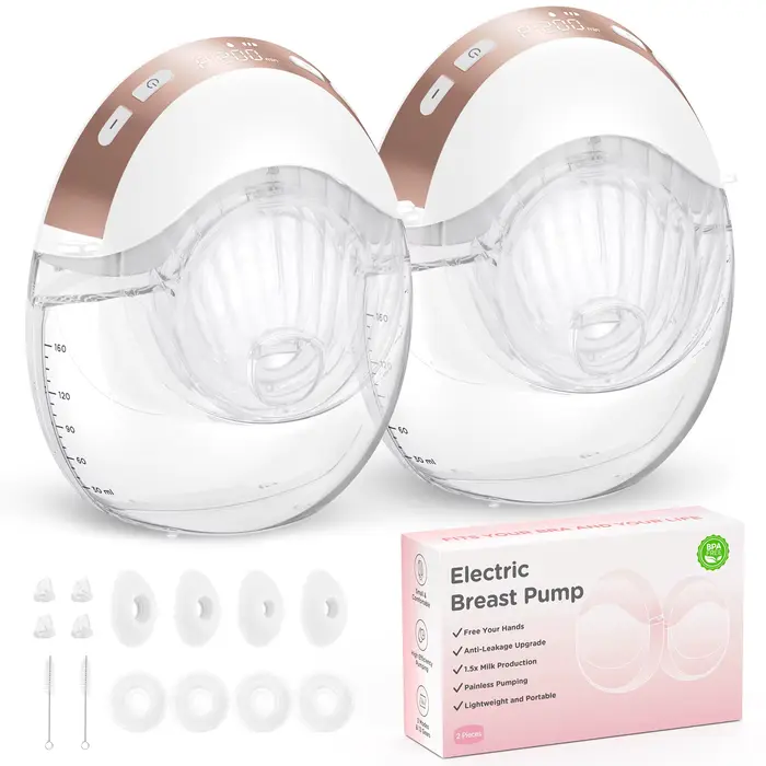 Tire-lait électrique portable mains libres - tire-lait électrique léger sans BPA, étanche avec bride