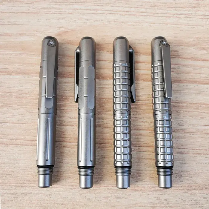 Stylo Tactique EDC Titane - Outil Multifonction Portable Écriture Professionnelle Extérieur