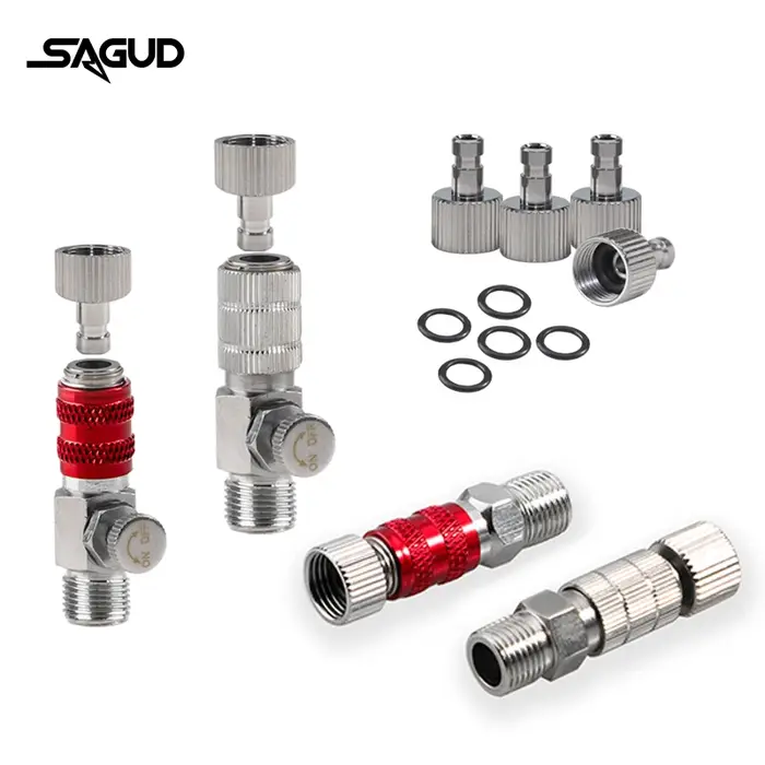 SAGUD – accessoires à déconnexion rapide pour aérographe, adaptateur de raccord rapide 1/8 avec 4 co