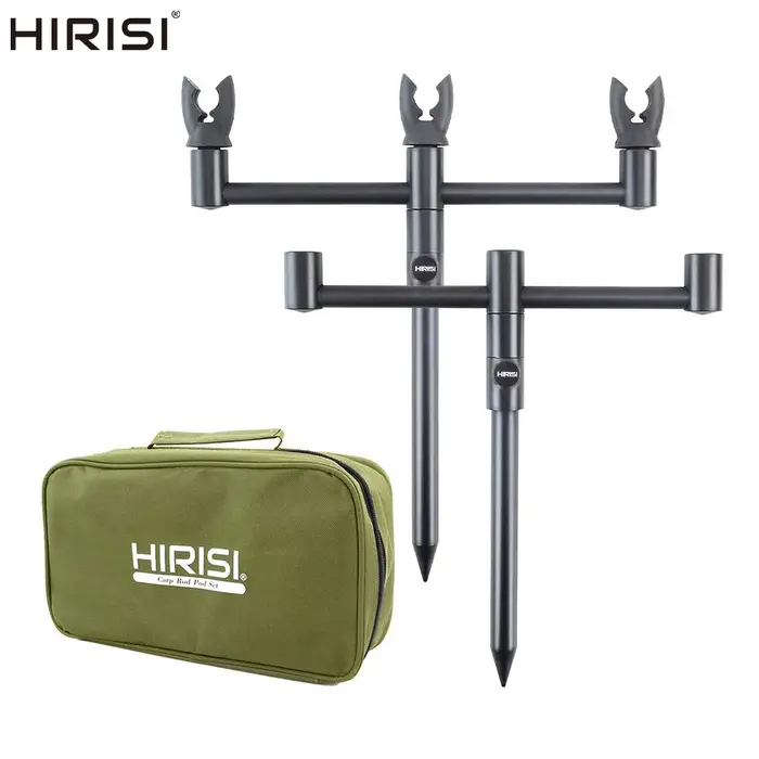 Pack de Rod pod Support système 3 cannes de  pêche Buzz bars et Piques avec 3 rod rest heads dans un