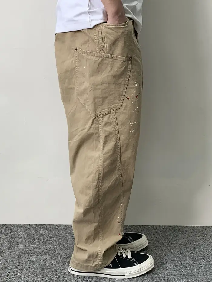 Pantalon cargo à pois pour hommes, streetwear japonais, pantalon baggy décontracté Harajuku, haute q