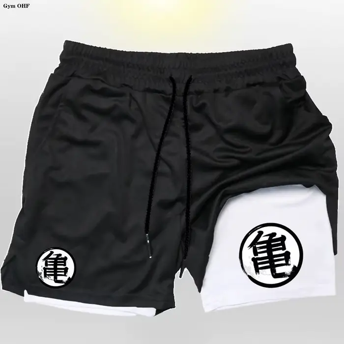 Pantalon survêtement homme 2 en 1 Gym course séchage rapide été Z Goku Anime