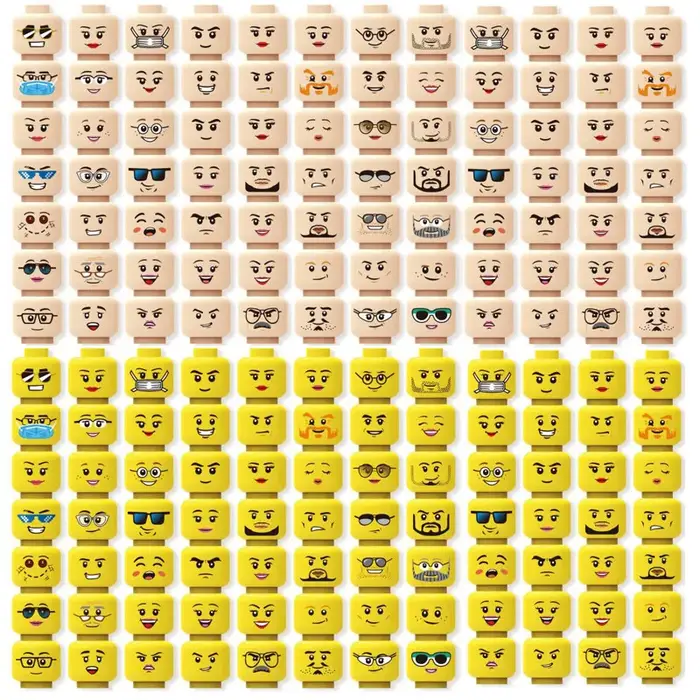 Hot 56 pcs/lot Mini Figure tête créative visages rire cri mignon Expression faciale briques blocs de