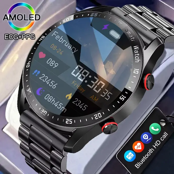 Montre connectée sport homme femme écran HD ECG PPG appel Bluetooth suivi GPS moniteur de fréquence cardiaque étanche IP68 nouvelle montre connectée 2026