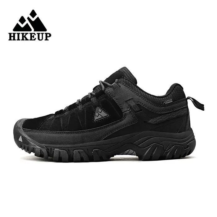 Chaussures de randonnée homme HIKEUP en cuir durable - Baskets marche plein air semelle caoutchouc