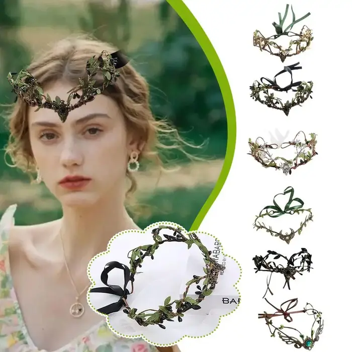 Couronne d'elfe, diadème d'elfe, serre-tête de vigne, couronne de sorcière féerique, bandeau gothiqu