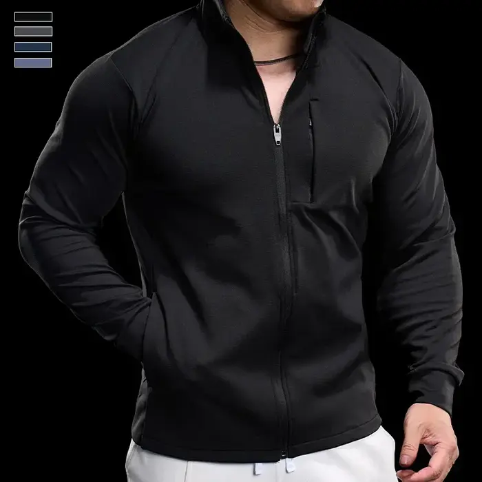 Veste de sport homme à fermeture éclair - Sweat-shirt fitness séchage rapide