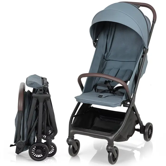 Poussette pliable Pawhut avec dossier inclinable, repose-pieds réglable, capote, harnais 5 points, c