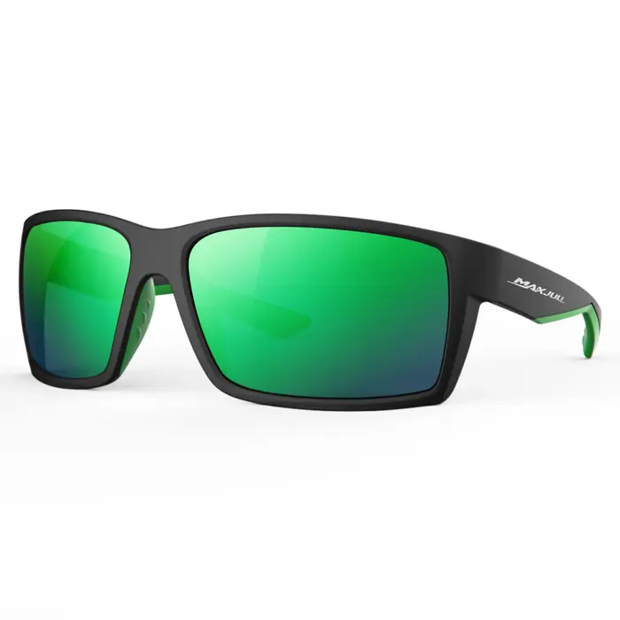 MAXJULI Lunettes de soleil polarisantes rectangulaires d'extérieur pour hommes et femmes, lunettes d