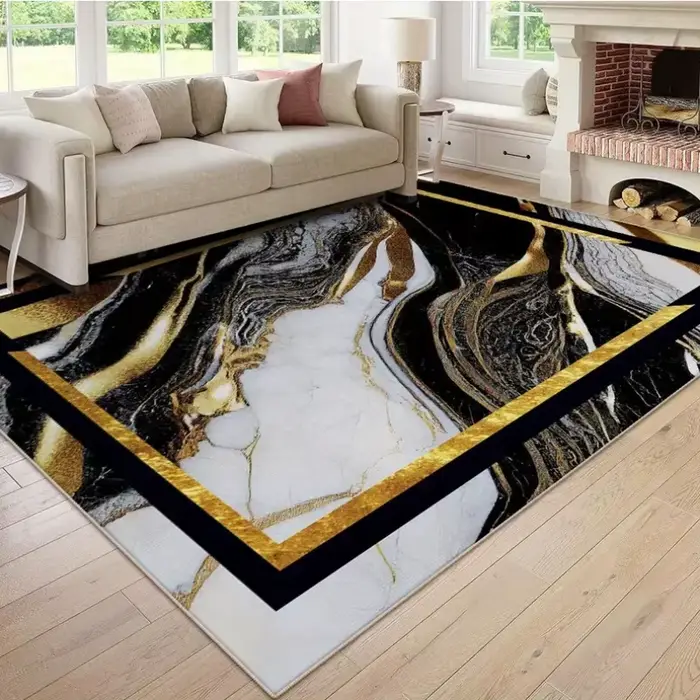 Tapis géométrique léger et durable pour intérieur et extérieur, décoration de sol pour canapé et table à thé