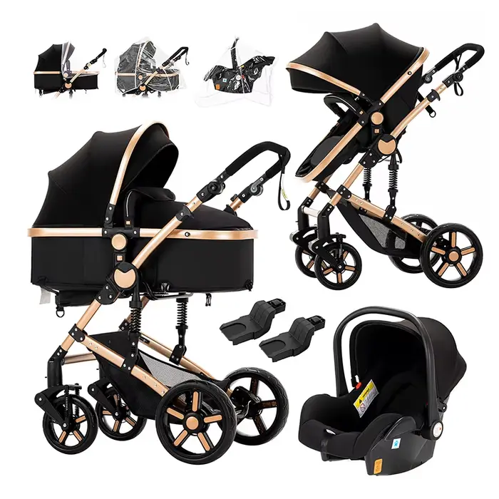 Poussette bébé multifonction 3 en 1 avec siège auto et panier de couchage landau bébé poussette légè