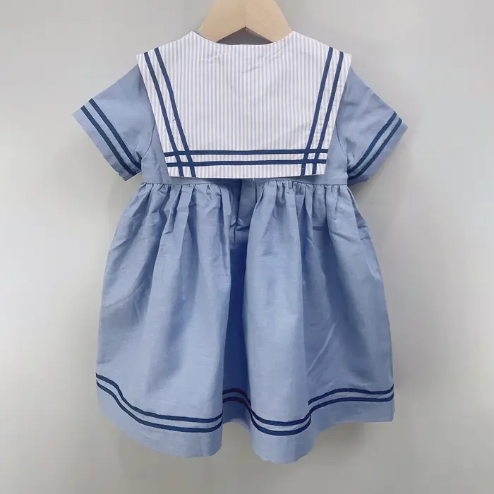 Costume de marin pour garçons et filles, uniforme court bleu marine, ensemble de cravates rayées, ro