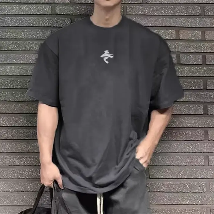 Hommes ample surdimensionné à manches courtes T-shirt hommes été maille sport formation T-shirt à sé