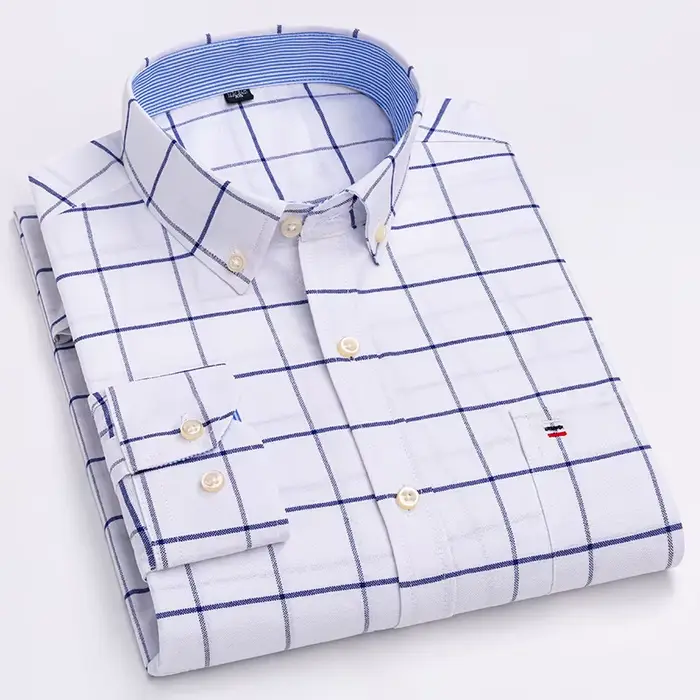Chemise Oxford unie pour hommes, grande taille 7XL, 100 % coton, qualité surdimensionnée, manches lo