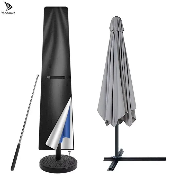 Housse de Parasol droite, housse de protection imperméable avec fermeture éclair sur poteau télescop