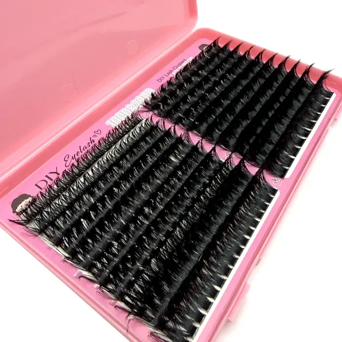 200D/100D épais moelleux grappe cils D Curl naturel doux faux cils extensions bricolage individuel M