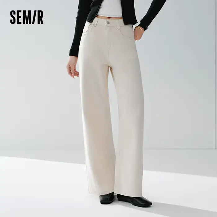 Semir rétro jean femmes 2026 printemps Lyocell mélange jambe large longueur de plancher hanche couvr