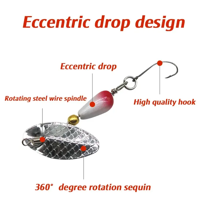 Appât Élen métal avec cuillère spinner, matériel de pêche, 1 pièce, 3/4g
