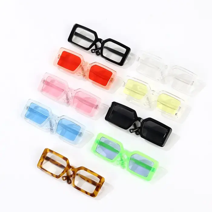 Lunettes de soleil à beurre miniatures pour animaux de compagnie, monture carrée, accessoires Blythe