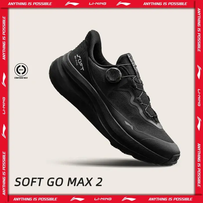 Li-Ning – chaussures de marche unisexes SOFT GO MAX 2, COMFOAM, à talon épais, pour hommes et femmes